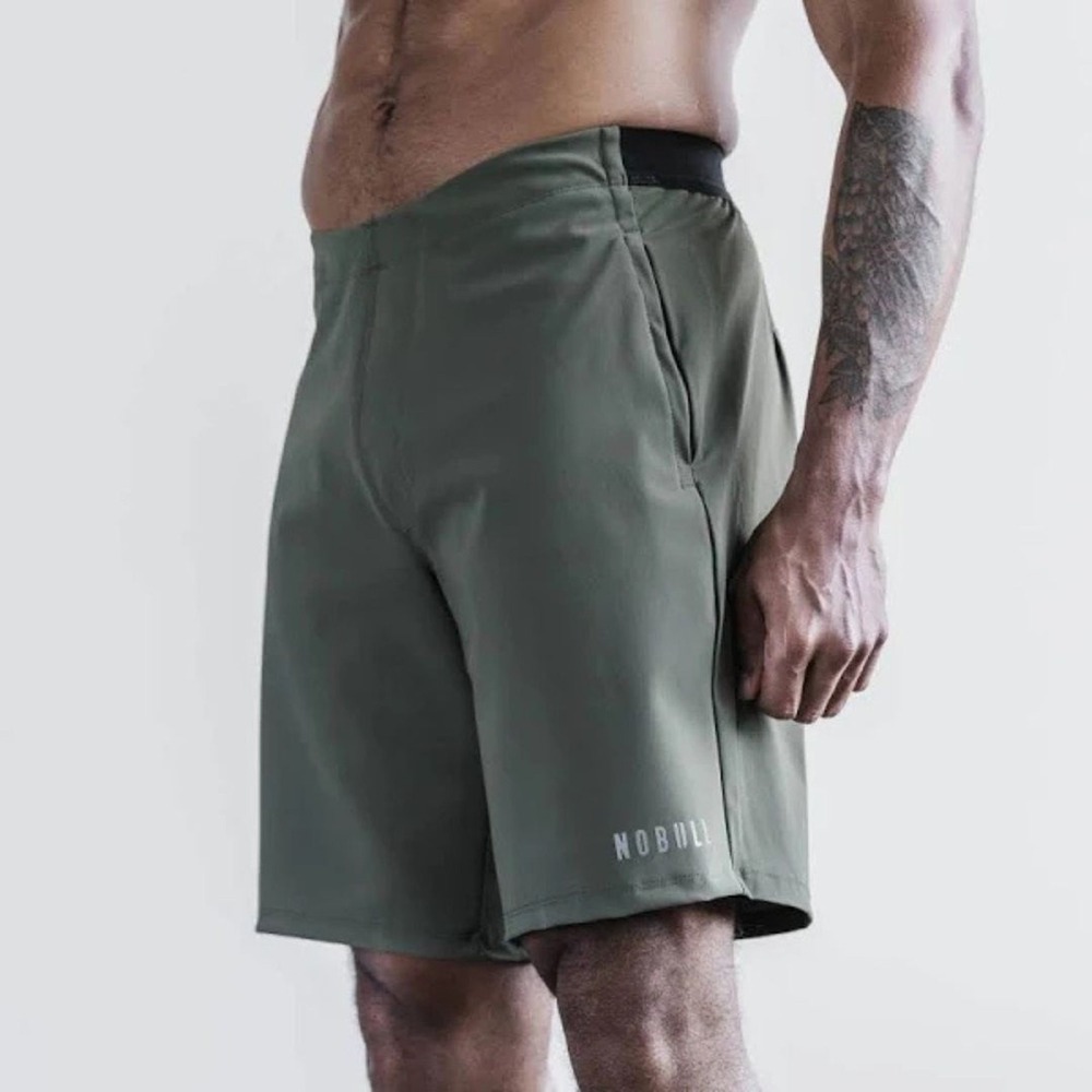 Nobull Men's Lightweight Stretch‎ Shorts Army Green Gym Workout Size XXXL